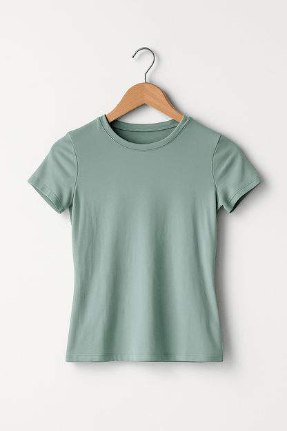 Laila Crop Top mit Rundhals Kurzarm