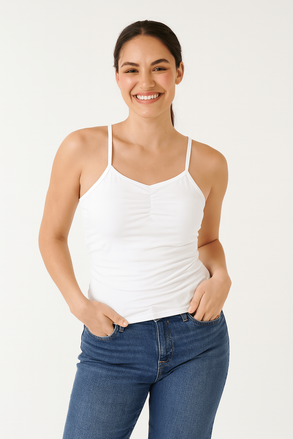 Mariam Spaghettiträger Top - Tops - Weiß - Müller Mode