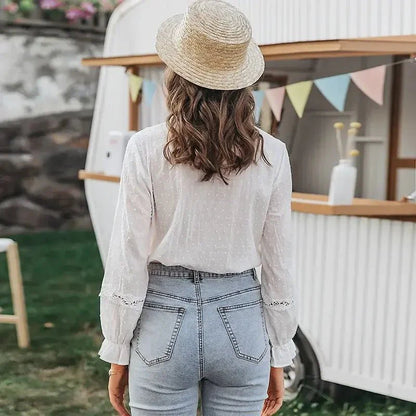 Seraphina Langärmelige Spitzenbluse