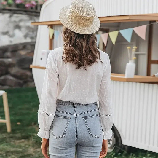 Seraphina Langärmelige Spitzenbluse