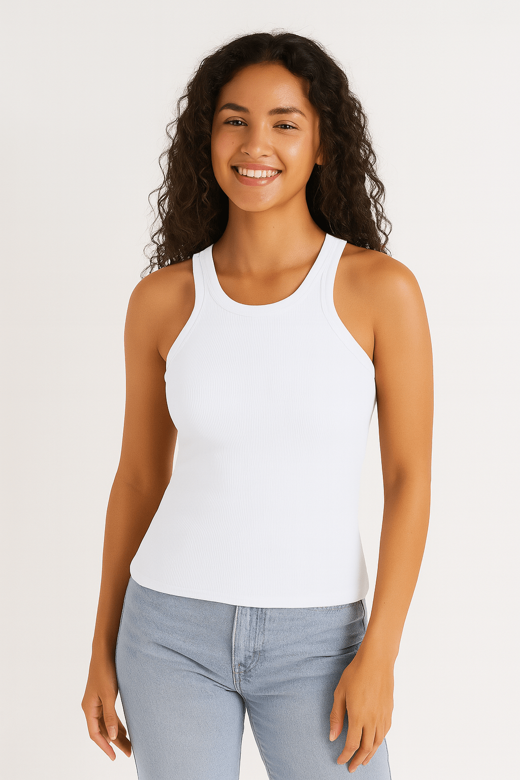 Zinaida Tanktop Gerippt - Tops - Weiß - Müller Mode